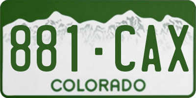 CO license plate 881CAX