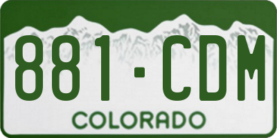 CO license plate 881CDM