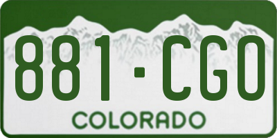 CO license plate 881CGO
