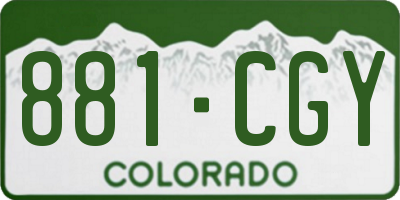 CO license plate 881CGY