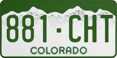 CO license plate 881CHT