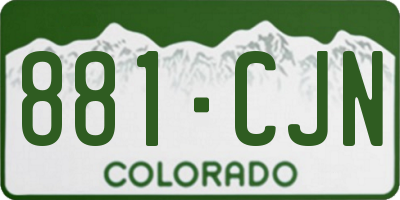 CO license plate 881CJN