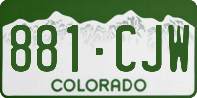CO license plate 881CJW