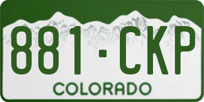 CO license plate 881CKP