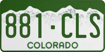 CO license plate 881CLS