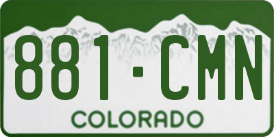 CO license plate 881CMN