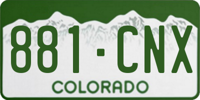 CO license plate 881CNX