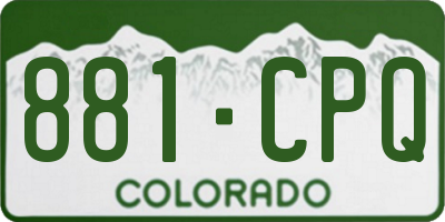 CO license plate 881CPQ