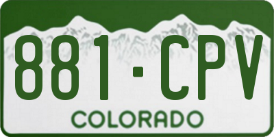 CO license plate 881CPV