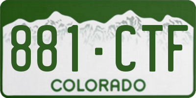CO license plate 881CTF