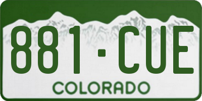 CO license plate 881CUE