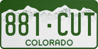 CO license plate 881CUT