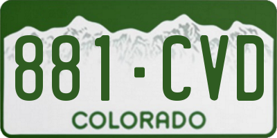 CO license plate 881CVD