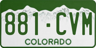 CO license plate 881CVM