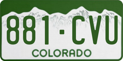 CO license plate 881CVU