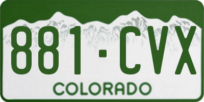 CO license plate 881CVX