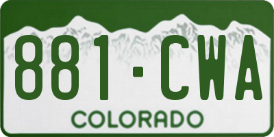 CO license plate 881CWA