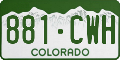 CO license plate 881CWH