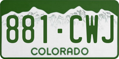CO license plate 881CWJ