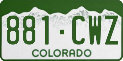 CO license plate 881CWZ