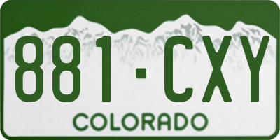 CO license plate 881CXY