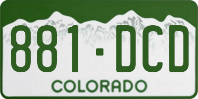 CO license plate 881DCD