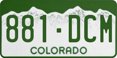 CO license plate 881DCM