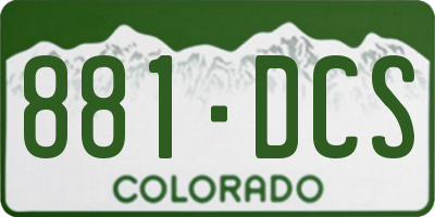 CO license plate 881DCS