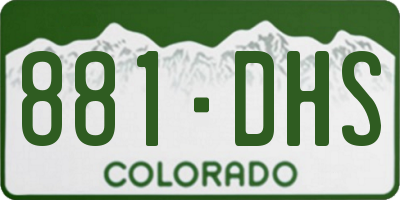 CO license plate 881DHS