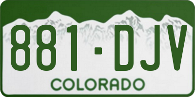CO license plate 881DJV