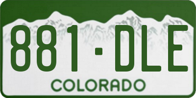 CO license plate 881DLE