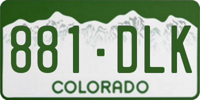 CO license plate 881DLK