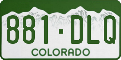 CO license plate 881DLQ