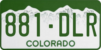 CO license plate 881DLR