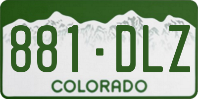 CO license plate 881DLZ