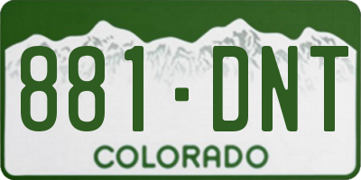 CO license plate 881DNT