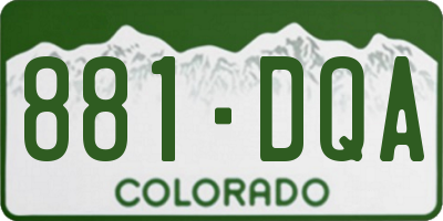 CO license plate 881DQA