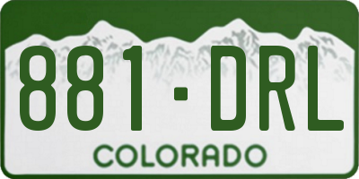 CO license plate 881DRL