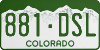 CO license plate 881DSL