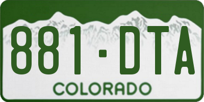 CO license plate 881DTA