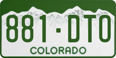 CO license plate 881DTO