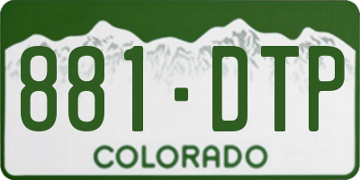CO license plate 881DTP