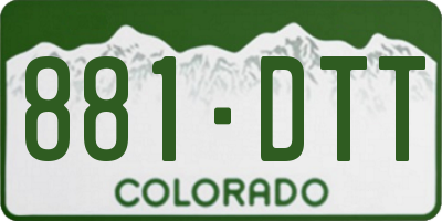 CO license plate 881DTT