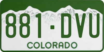 CO license plate 881DVU