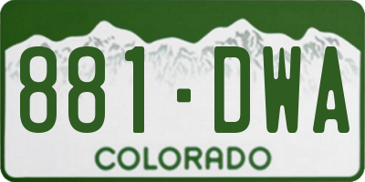 CO license plate 881DWA