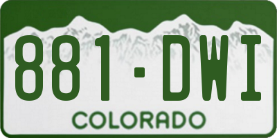 CO license plate 881DWI
