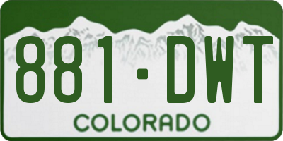 CO license plate 881DWT
