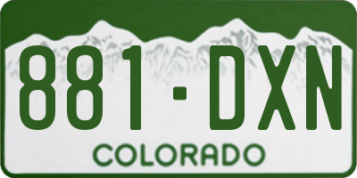 CO license plate 881DXN