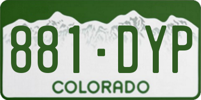 CO license plate 881DYP