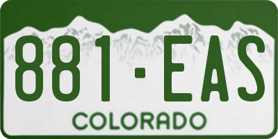 CO license plate 881EAS